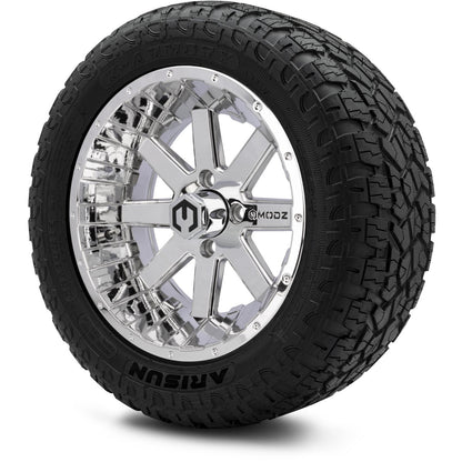 MODZ® 14" Assault Chrome Wheels & Off-Road Tires Combo (Arisun X-Trail All-Terrain 23x10-14)