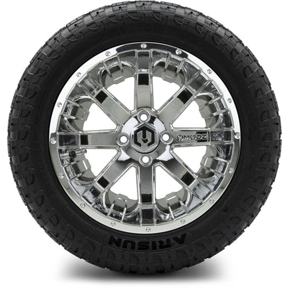 MODZ® 14" Assault Chrome Wheels & Off-Road Tires Combo (Xcomp Gladiator 23-10-14 Radial)