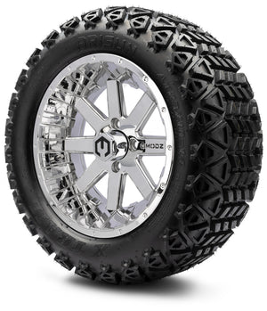 MODZ® 14" Assault Chrome Wheels & Off-Road Tires Combo (Arisun X-Trail All-Terrain 23x10-14)