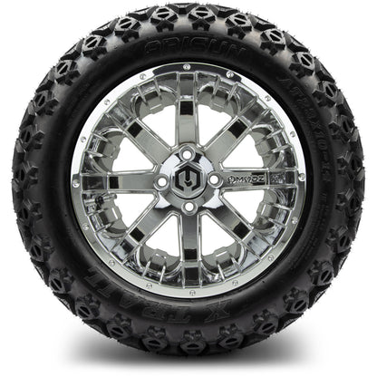 MODZ® 14" Assault Chrome Wheels & Off-Road Tires Combo (Arisun X-Armory All-Terrain 23x10-14 Radial)