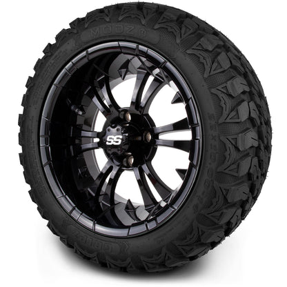 MODZ® 14" Vampire Glossy Black Wheels & Off-Road Tires Combo (Xcomp Gladiator 23-10-14 Radial)