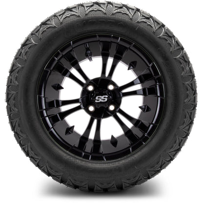 MODZ® 14" Vampire Glossy Black Wheels & Off-Road Tires Combo (Arisun X-Trail All-Terrain 23x10-14)