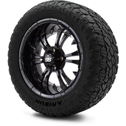 MODZ® 14" Vampire Glossy Black Wheels & Off-Road Tires Combo (Xcomp Gladiator 23-10-14 Radial)