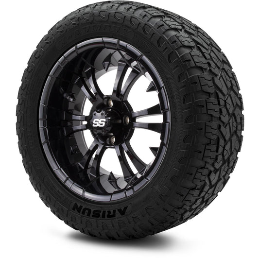 MODZ® 14" Vampire Glossy Black Wheels & Off-Road Tires Combo (Arisun X-Armory All-Terrain 23x10-14 Radial)
