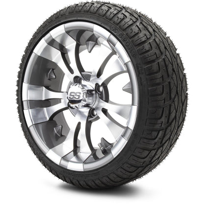 MODZ® 14" Vampire Gunmetal Wheels & Street Tires Combo (MODZ Street Fox Radial 205/40-14)