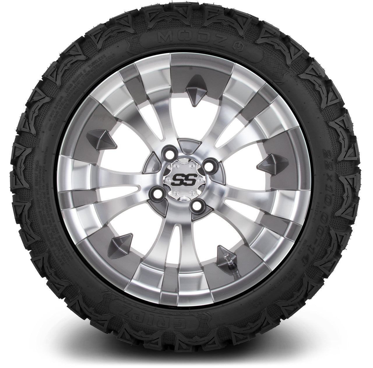 MODZ® 14" Vampire Gunmetal Wheels & Off-Road Tires Combo (Xcomp Gladiator 23-10-14 Radial)