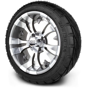MODZ® 14" Vampire Gunmetal Wheels & Street Tires Combo (MODZ Guardian 205/30-14)