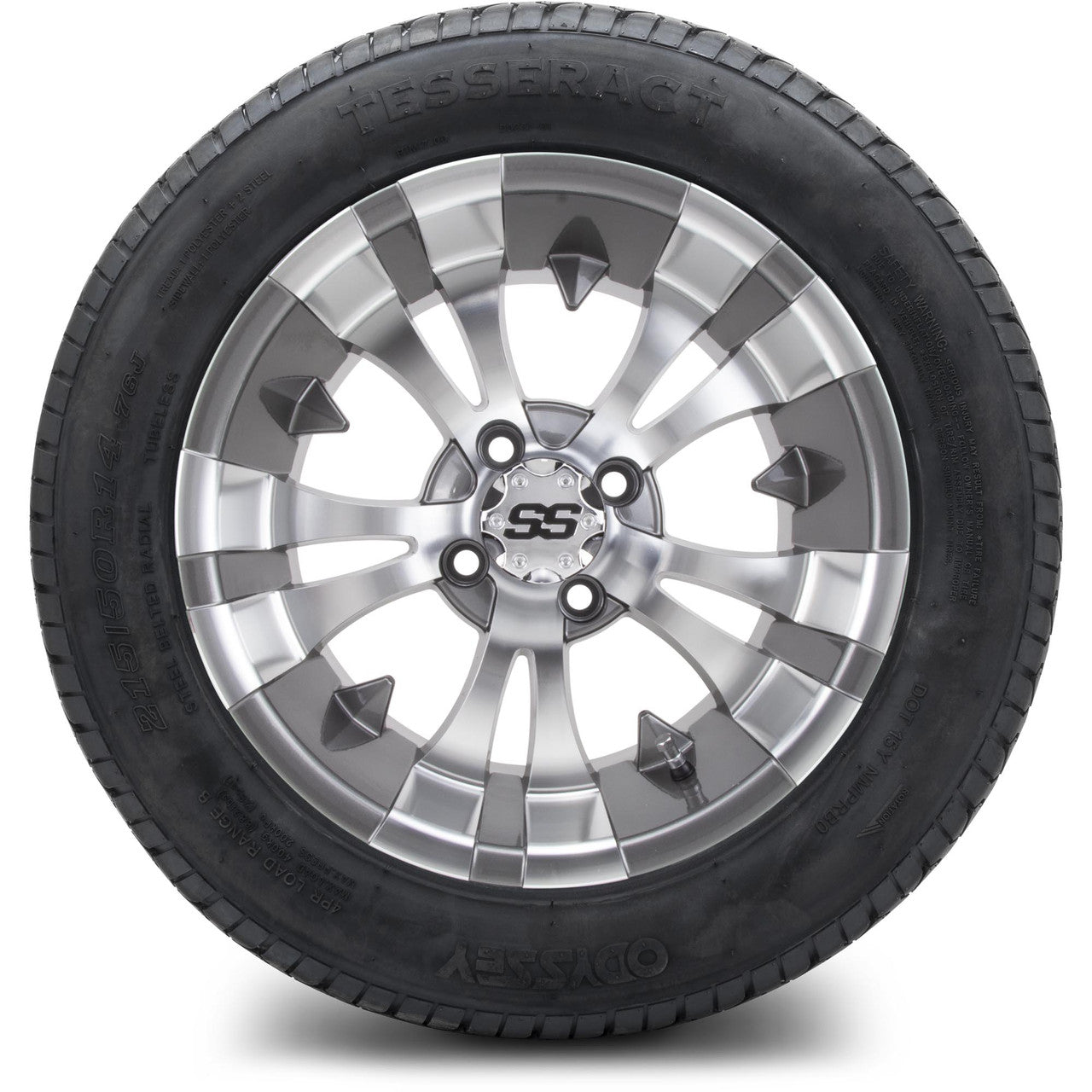 MODZ® 14" Vampire Gunmetal Wheels & Street Tires Combo (MODZ Street Fox Radial 205/40-14)