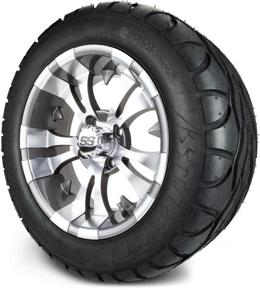 MODZ® 14" Vampire Gunmetal Wheels & Street Tires Combo (MODZ Street Fox Radial 23x10-14)