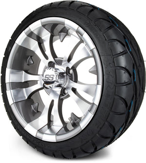 MODZ® 14" Vampire Gunmetal Wheels & Street Tires Combo (MODZ Street Fox Radial 205/40-14)