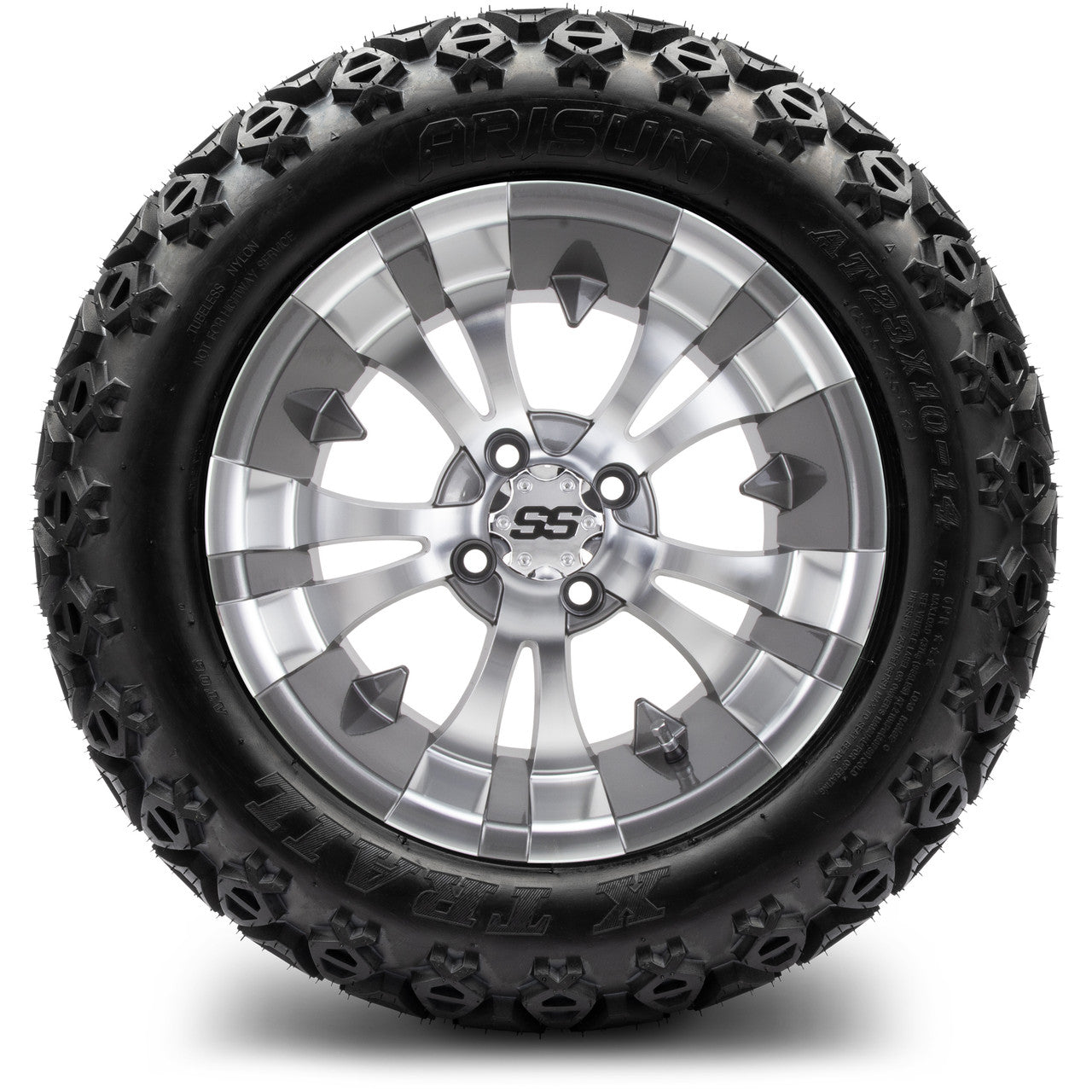 MODZ® 14" Vampire Gunmetal Wheels & Off-Road Tires Combo (Xcomp Gladiator 23-10-14 Radial)
