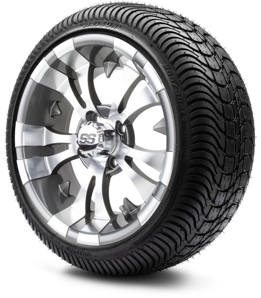 MODZ® 14" Vampire Gunmetal Wheels & Street Tires Combo (Arisun Cruze 205/30-14)
