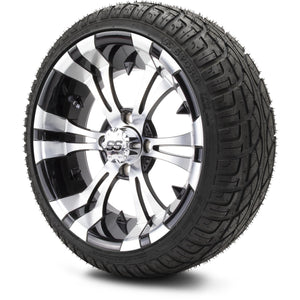 MODZ® 14" Vampire Machined Black Wheels & Street Tires Combo (Arisun X-Sport 205/30-14)