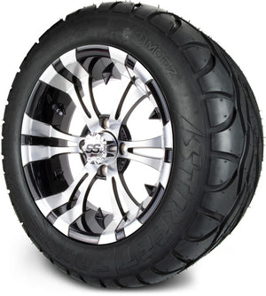 MODZ® 14" Vampire Machined Black Wheels & Street Tires Combo (MODZ Street Fox Radial 23x10-14)