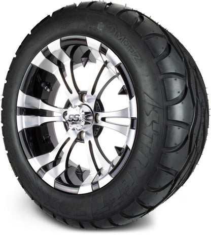MODZ® 14" Vampire Machined Black Wheels & Street Tires Combo (MODZ Street Fox Radial 23x10-14)