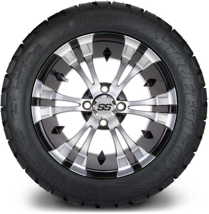 MODZ® 14" Vampire Machined Black Wheels & Street Tires Combo (MODZ Street Fox Radial 23x10-14)