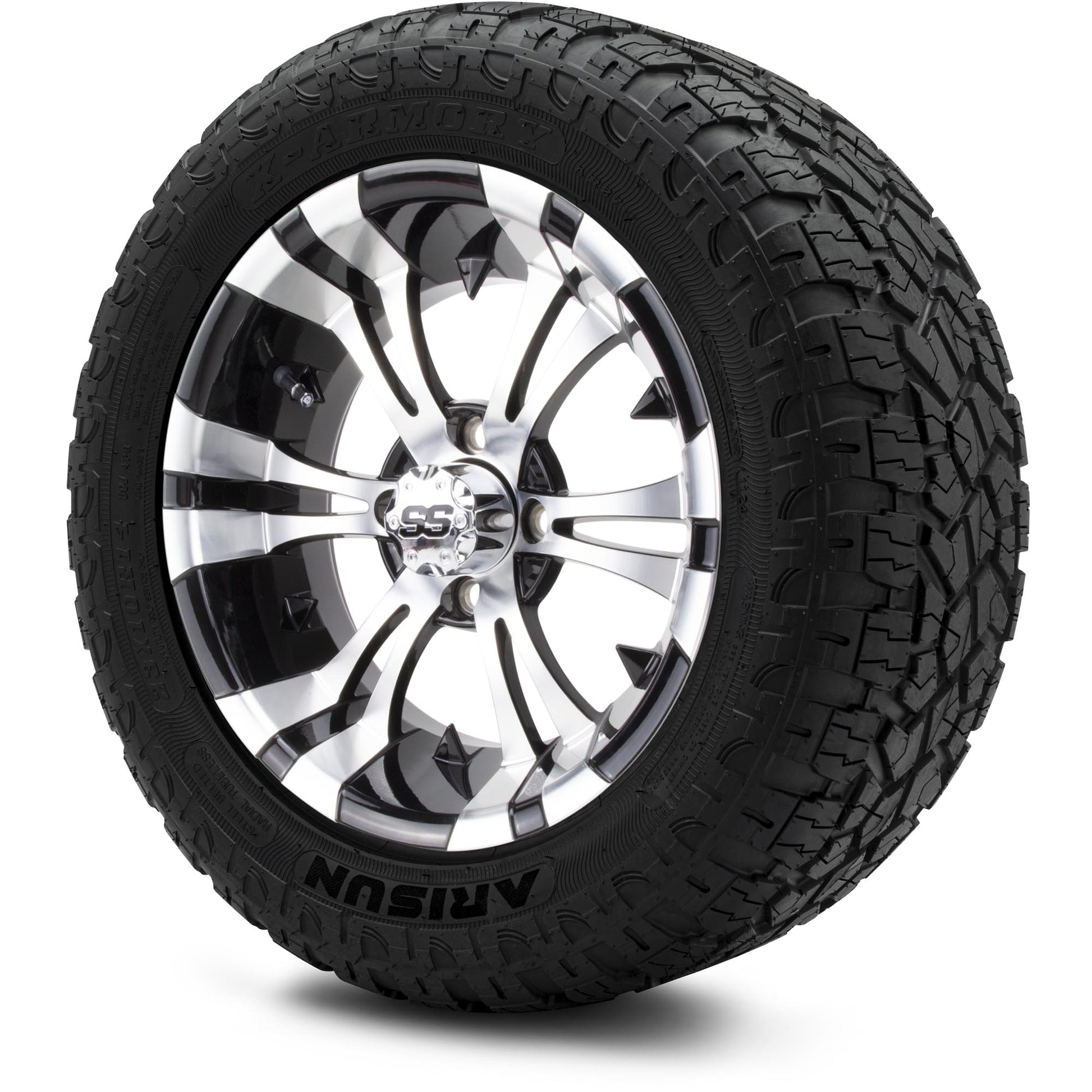 MODZ® 14" Vampire Machined Black Wheels & Off-Road Tires Combo (Arisun X-Trail All-Terrain 23x10-14)