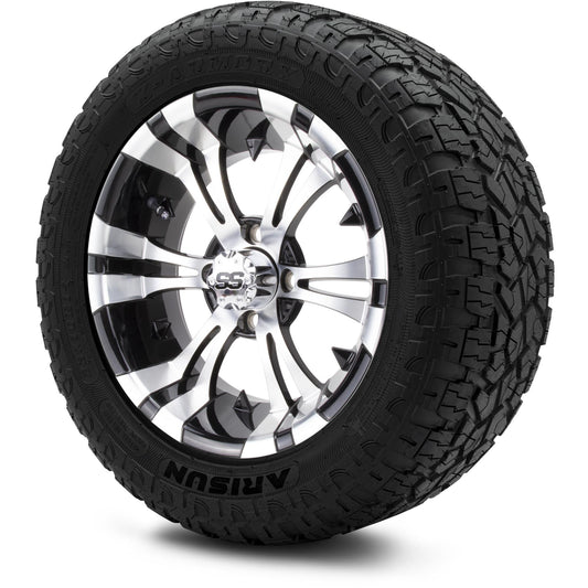 MODZ® 14" Vampire Machined Black Wheels & Off-Road Tires Combo (Arisun X-Trail All-Terrain 23x10-14)