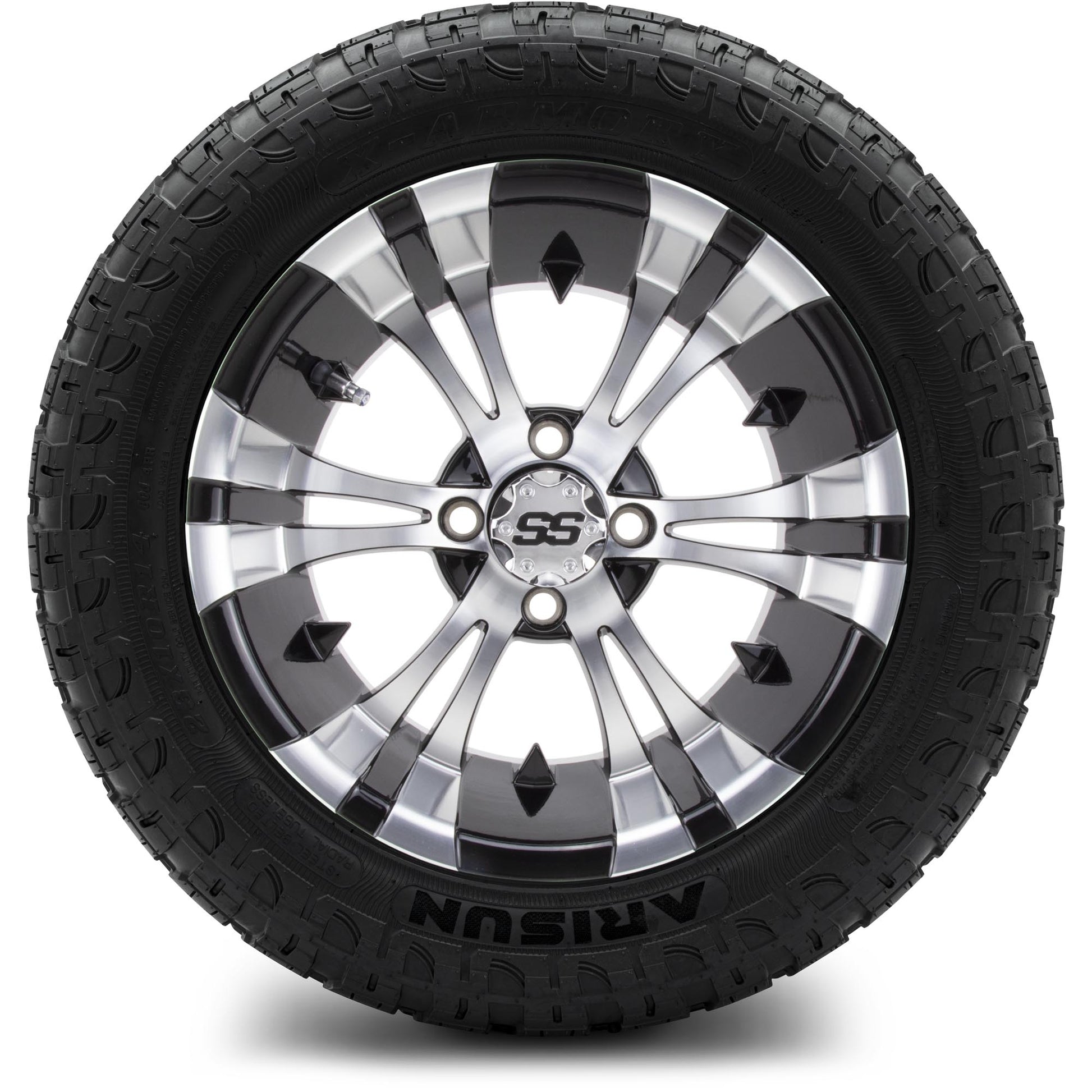 MODZ® 14" Vampire Machined Black Wheels & Off-Road Tires Combo (Arisun X-Trail All-Terrain 23x10-14)
