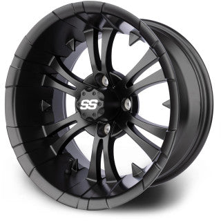 MODZ® 14" Vampire Matte Black Wheels & Street Tires Combo (Arisun X-Sport 205/30-14)