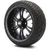 MODZ® 14" Vampire Matte Black Wheels & Street Tires Combo (Arisun X-Sport 205/30-14)