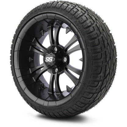 MODZ® 14" Vampire Matte Black Wheels & Street Tires Combo (MODZ Street Fox Radial 23x10-14)