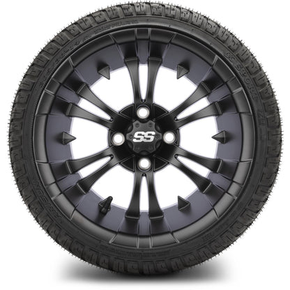 MODZ® 14" Vampire Matte Black Wheels & Street Tires Combo (MODZ Street Fox Radial 23x10-14)