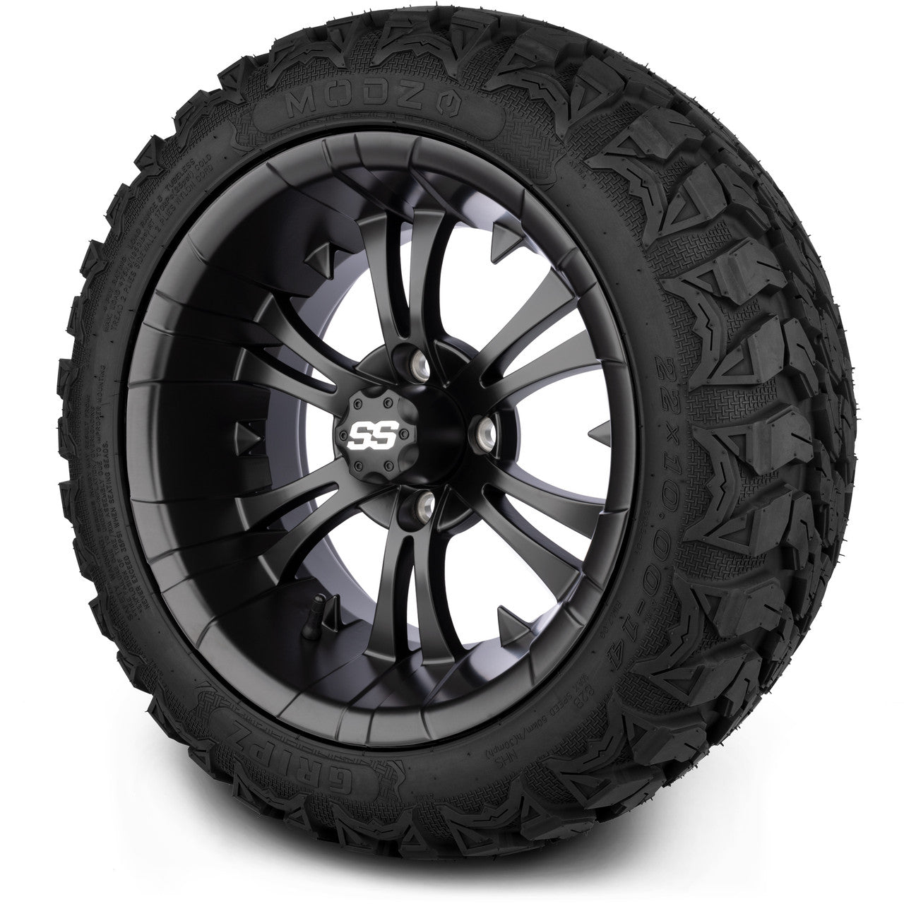 MODZ® 14" Vampire Matte Black Wheels & Off-Road Tires Combo (Xcomp Gladiator 23-10-14 Radial)