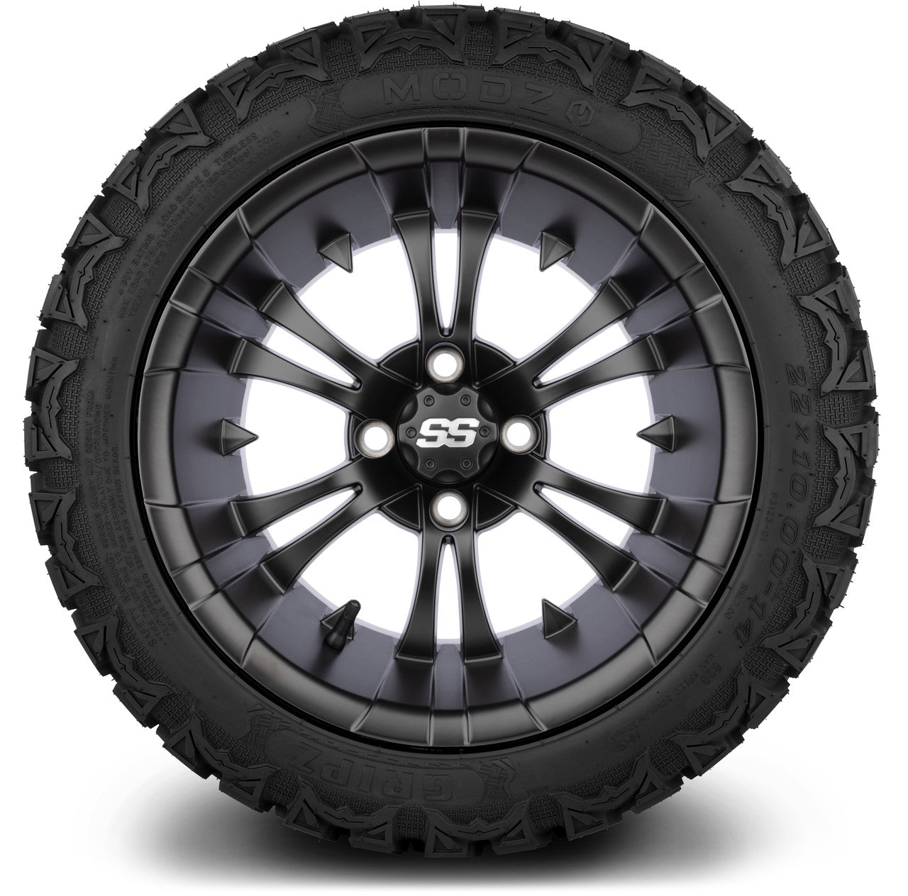 MODZ® 14" Vampire Matte Black Wheels & Off-Road Tires Combo (Xcomp Gladiator 23-10-14 Radial)