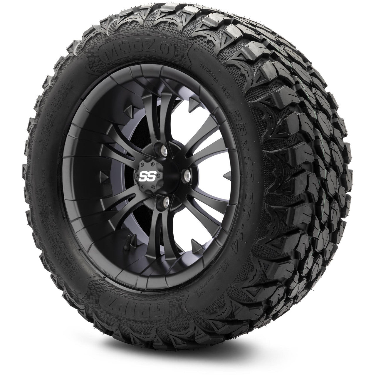 MODZ® 14" Vampire Matte Black Wheels & Off-Road Tires Combo (Arisun X-Armory All-Terrain 23x10-14 Radial)