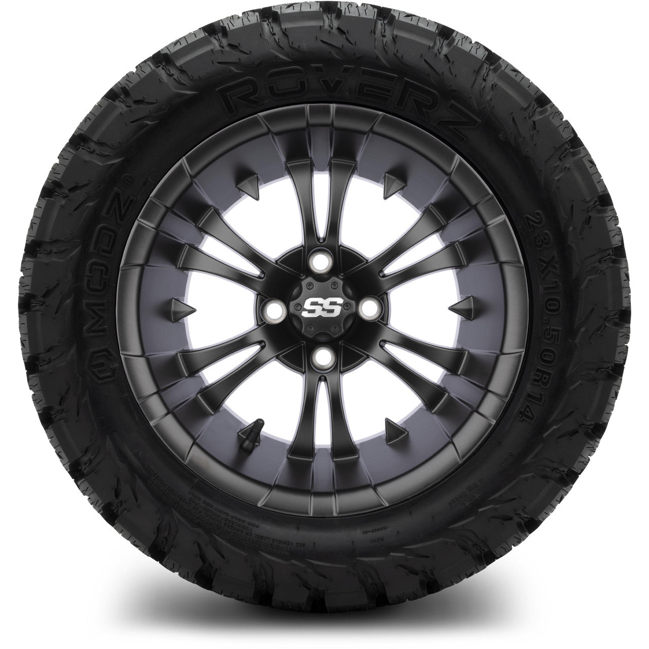 MODZ® 14" Vampire Matte Black Wheels & Off-Road Tires Combo (Arisun X-Trail All-Terrain 23x10-14)