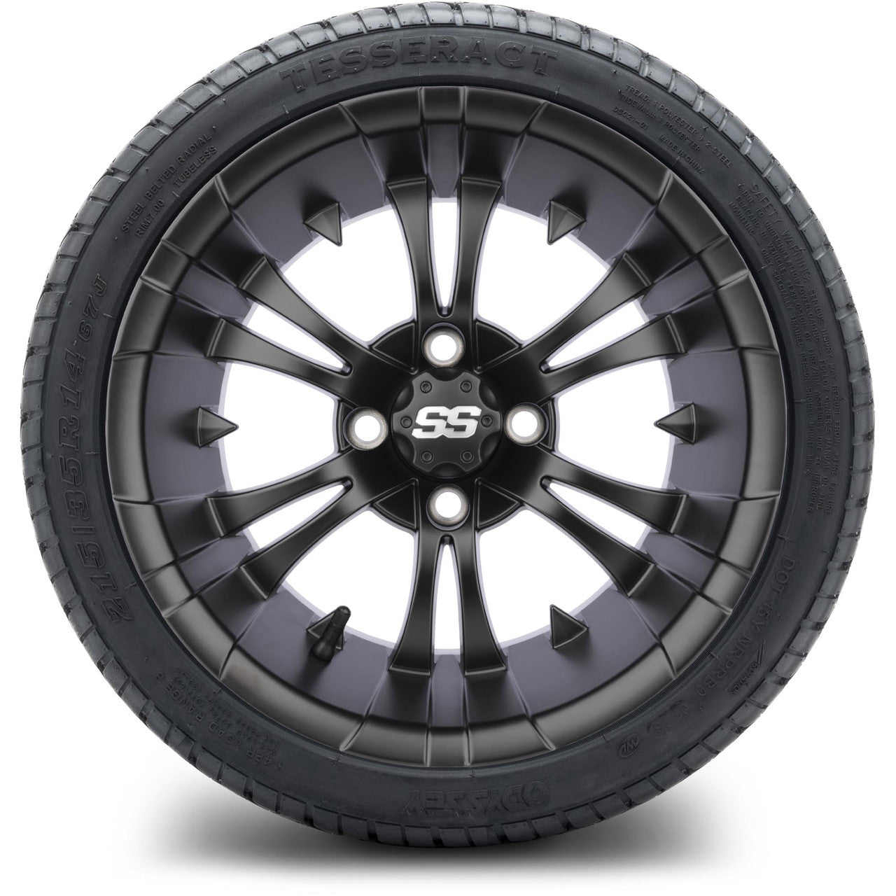 MODZ® 14" Vampire Matte Black Wheels & Street Tires Combo (MODZ Street Fox Radial 23x10-14)