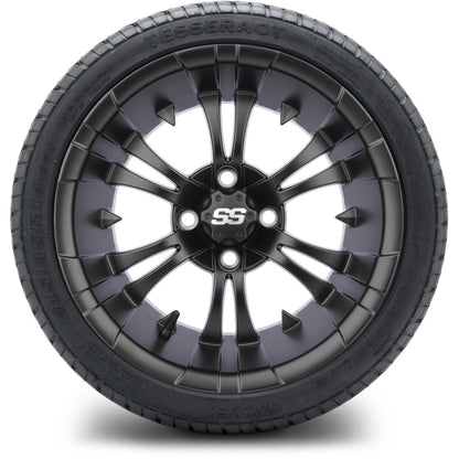 MODZ® 14" Vampire Matte Black Wheels & Street Tires Combo (MODZ Street Fox Radial 23x10-14)
