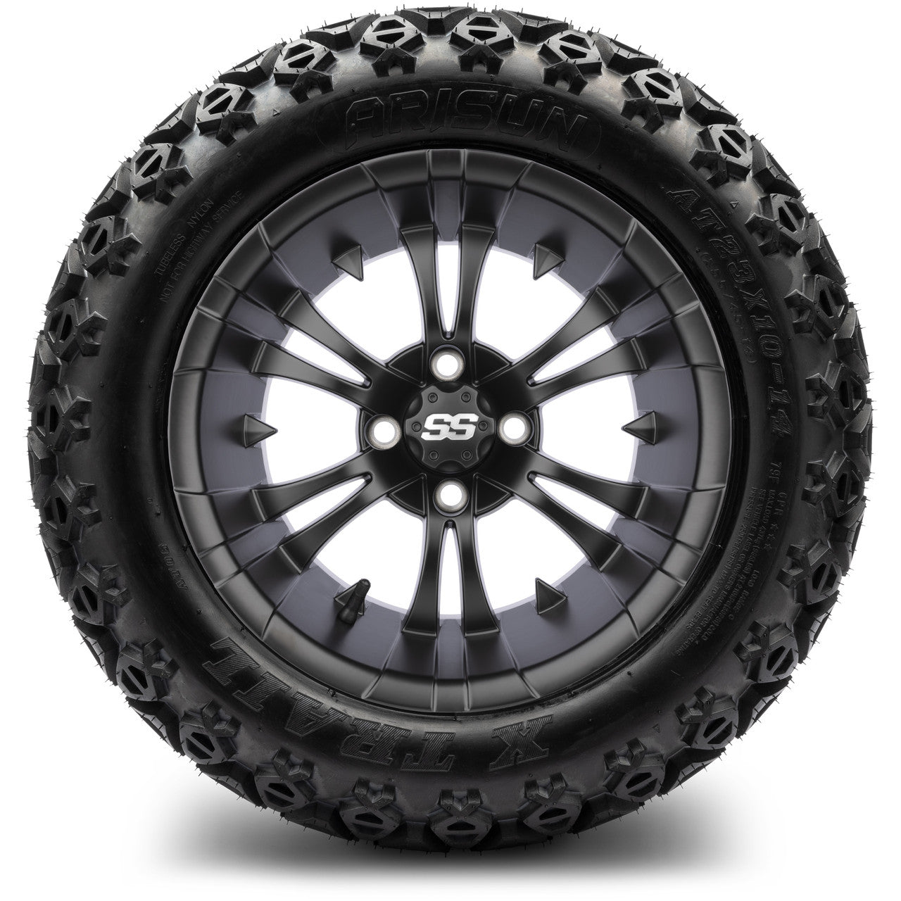 MODZ® 14" Vampire Matte Black Wheels & Off-Road Tires Combo (Xcomp Gladiator 23-10-14 Radial)