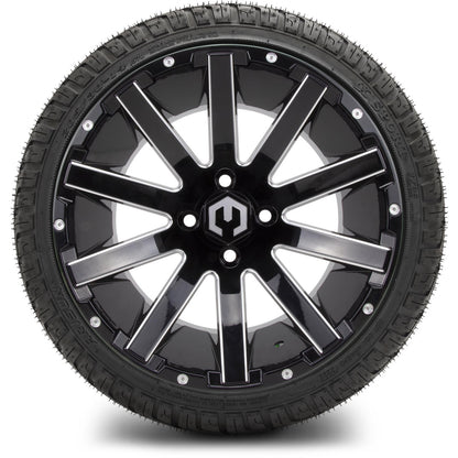 MODZ® 14" Mauler Glossy Black with Ball Mill Wheels & Street Tires Combo (MODZ Street Fox Radial 23x10-14)