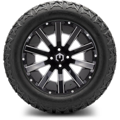 MODZ® 14" Mauler Glossy Black with Ball Mill Wheels & Off-Road Tires Combo (Arisun X-Armory All-Terrain 23x10-14 Radial)