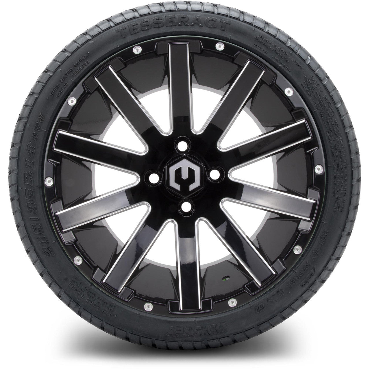 MODZ® 14" Mauler Glossy Black with Ball Mill Wheels & Street Tires Combo (MODZ Street Fox Radial 23x10-14)