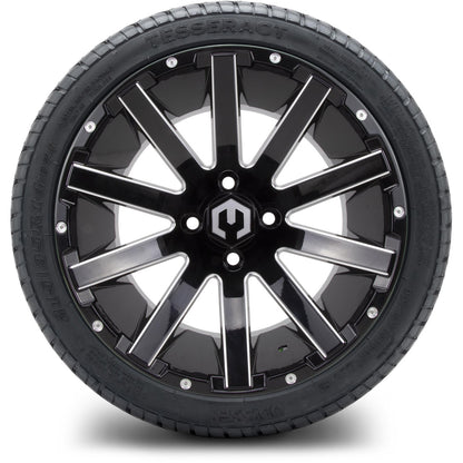 MODZ® 14" Mauler Glossy Black with Ball Mill Wheels & Street Tires Combo (MODZ Street Fox Radial 23x10-14)