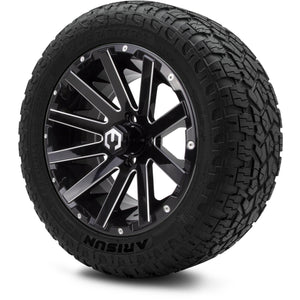 MODZ® 14" Mauler Glossy Black with Ball Mill Wheels & Off-Road Tires Combo (Arisun X-Armory All-Terrain 23x10-14 Radial)