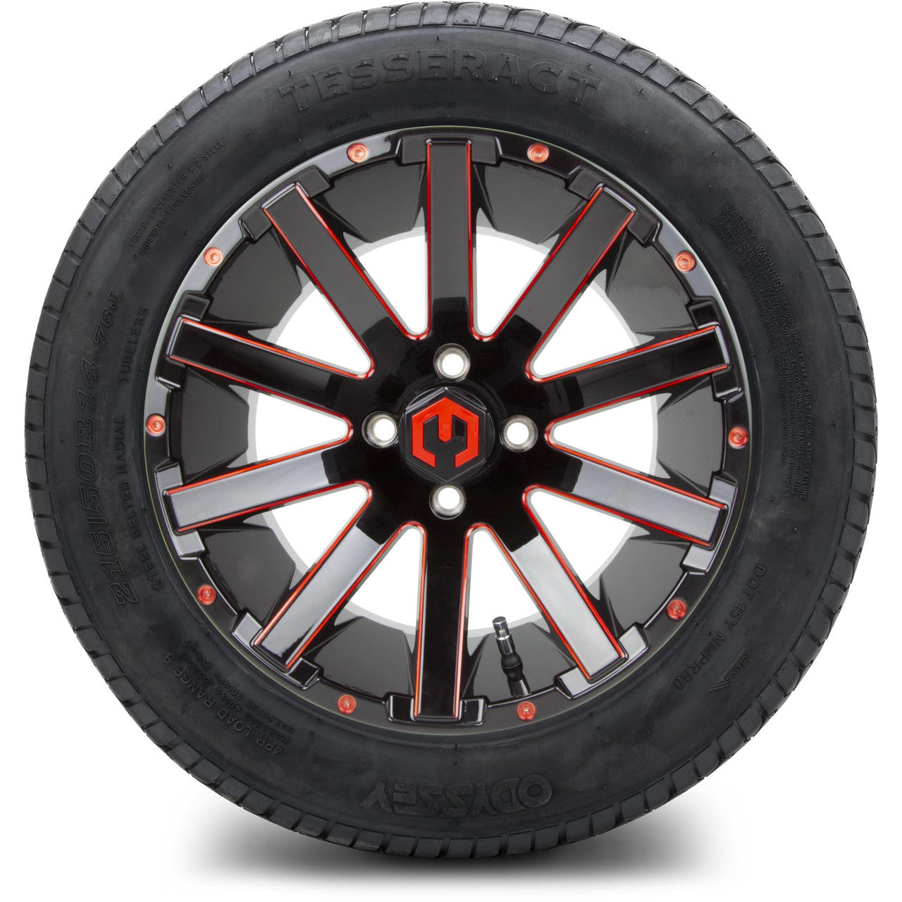 MODZ® 14" Mauler Glossy Black and Red with Ball Mill Wheels & Street Tires Combo (MODZ Street Fox Radial 23x10-14)