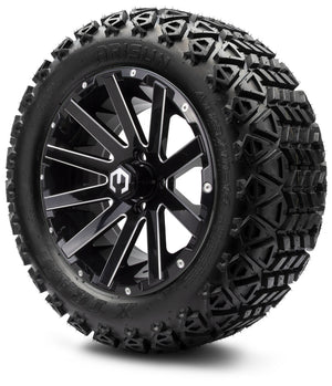 MODZ® 14" Mauler Glossy Black with Ball Mill Wheels & Off-Road Tires Combo (Arisun X-Trail All-Terrain 23x10-14)