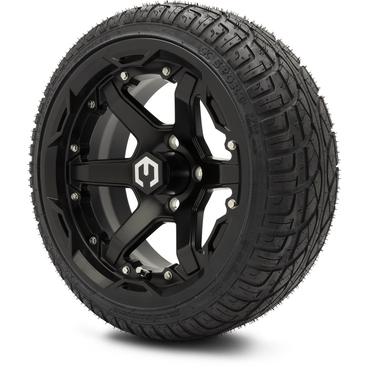 MODZ® 14" Gladiator Matte Black Wheels and Street Tires Combo (Arisun Cruze 205/30-14)