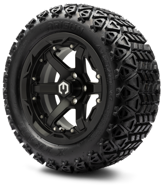MODZ® 14" Gladiator Matte Black Wheels and Off-Road Tires Combo (Arisun X-Trail All-Terrain 23x10-14)