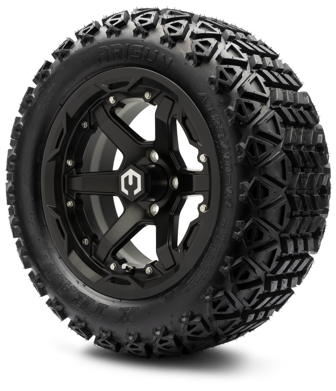 MODZ® 14" Gladiator Matte Black Wheels and Off-Road Tires Combo (Xcomp Gladiator 23-10-14 Radial)