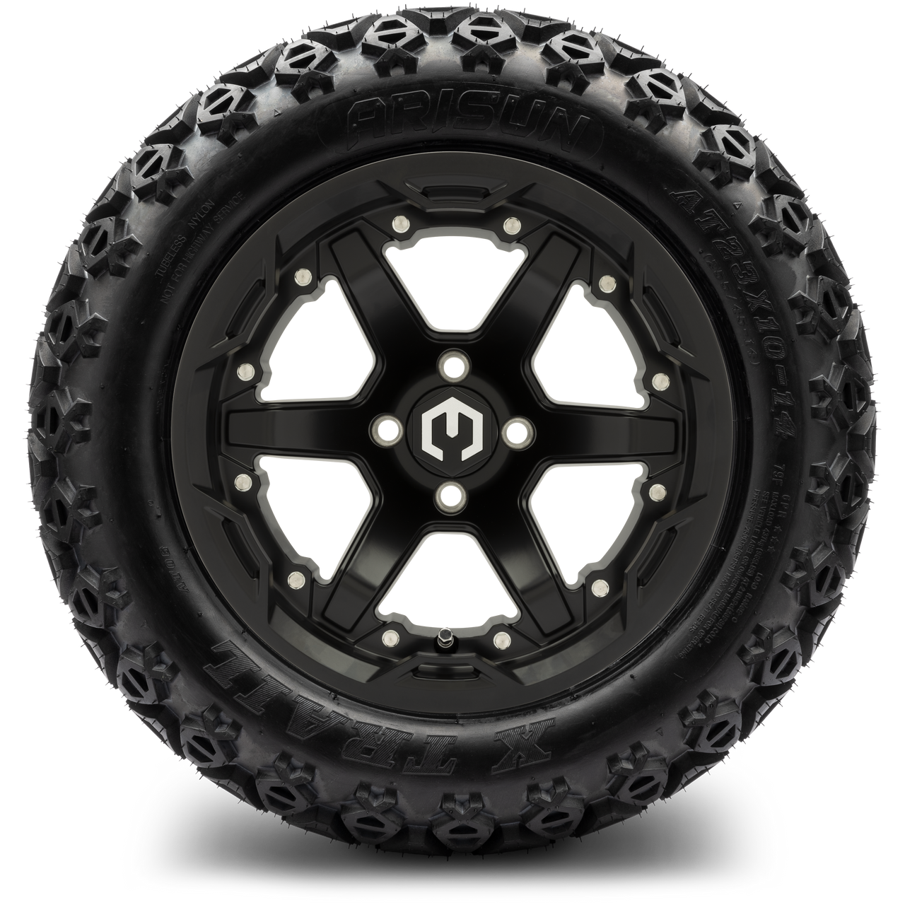 MODZ® 14" Gladiator Matte Black Wheels and Off-Road Tires Combo (Xcomp Gladiator 23-10-14 Radial)