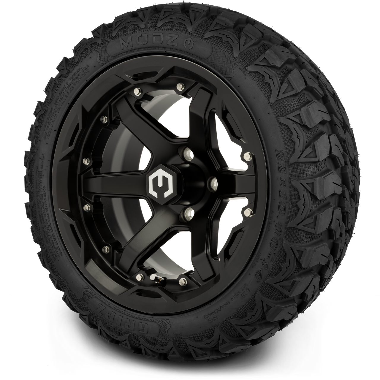 MODZ® 14" Gladiator Matte Black Wheels and Off-Road Tires Combo (Xcomp Gladiator 23-10-14 Radial)