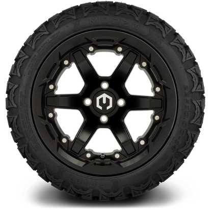 MODZ® 14" Gladiator Matte Black Wheels and Off-Road Tires Combo (Arisun X-Trail All-Terrain 23x10-14)