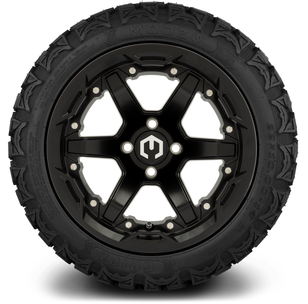MODZ® 14" Gladiator Matte Black Wheels and Off-Road Tires Combo (Xcomp Gladiator 23-10-14 Radial)