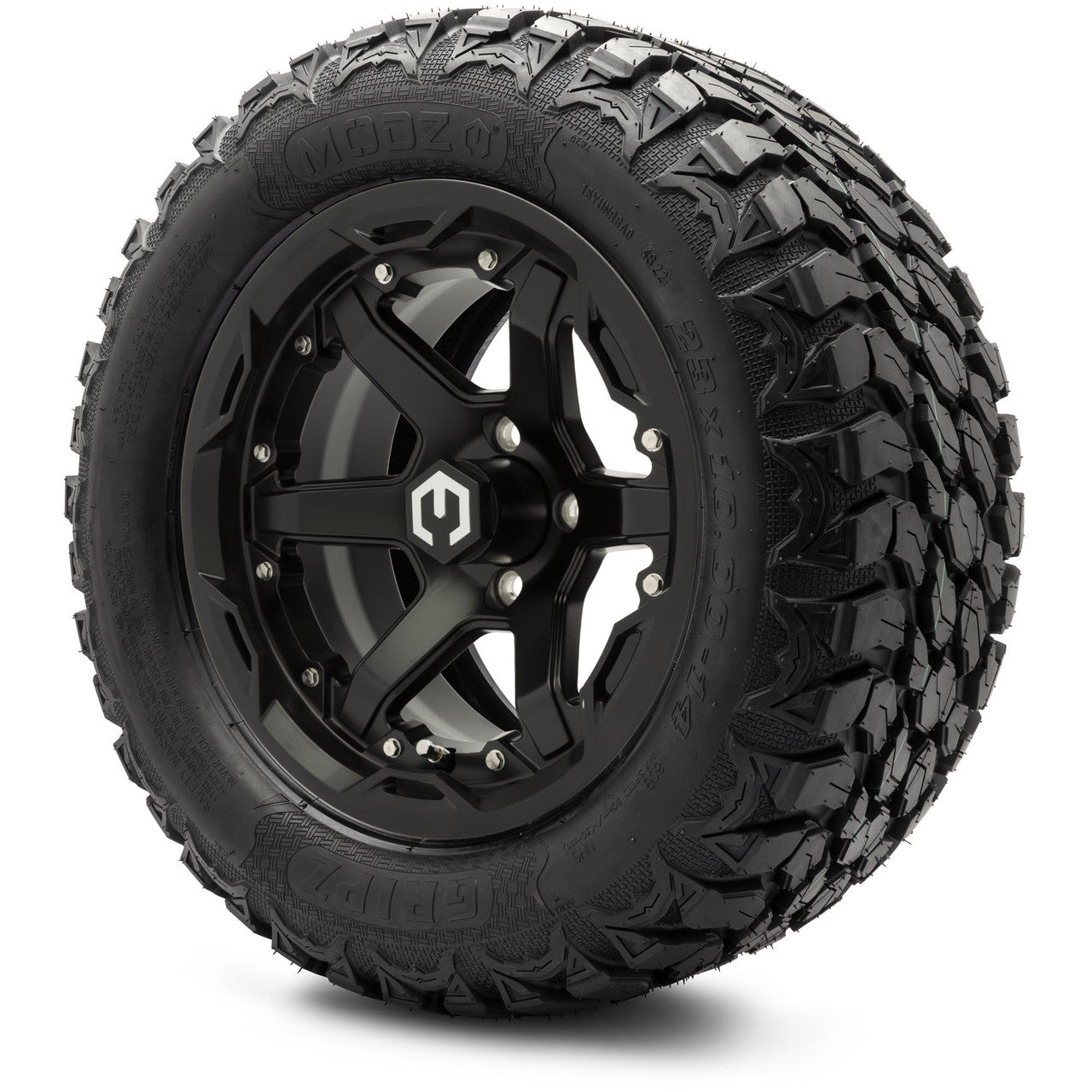 MODZ® 14" Gladiator Matte Black Wheels and Off-Road Tires Combo (Xcomp Gladiator 23-10-14 Radial)