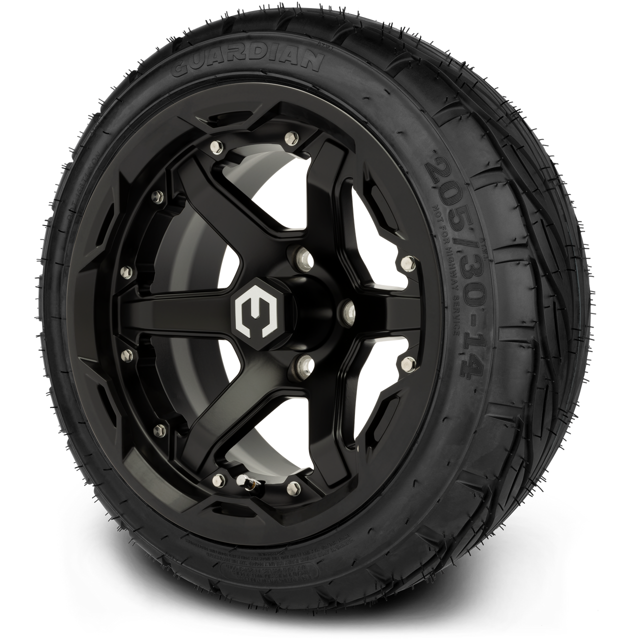 MODZ® 14" Gladiator Matte Black Wheels and Street Tires Combo (MODZ Street Fox Radial 23x10-14)